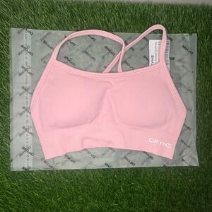 Dfyne dynamic backless sports bra light rose pink extra small